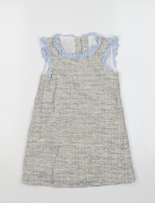 NEXT Girls Multicoloured Check Cotton A-Line  Size 4 Years  Round Neck