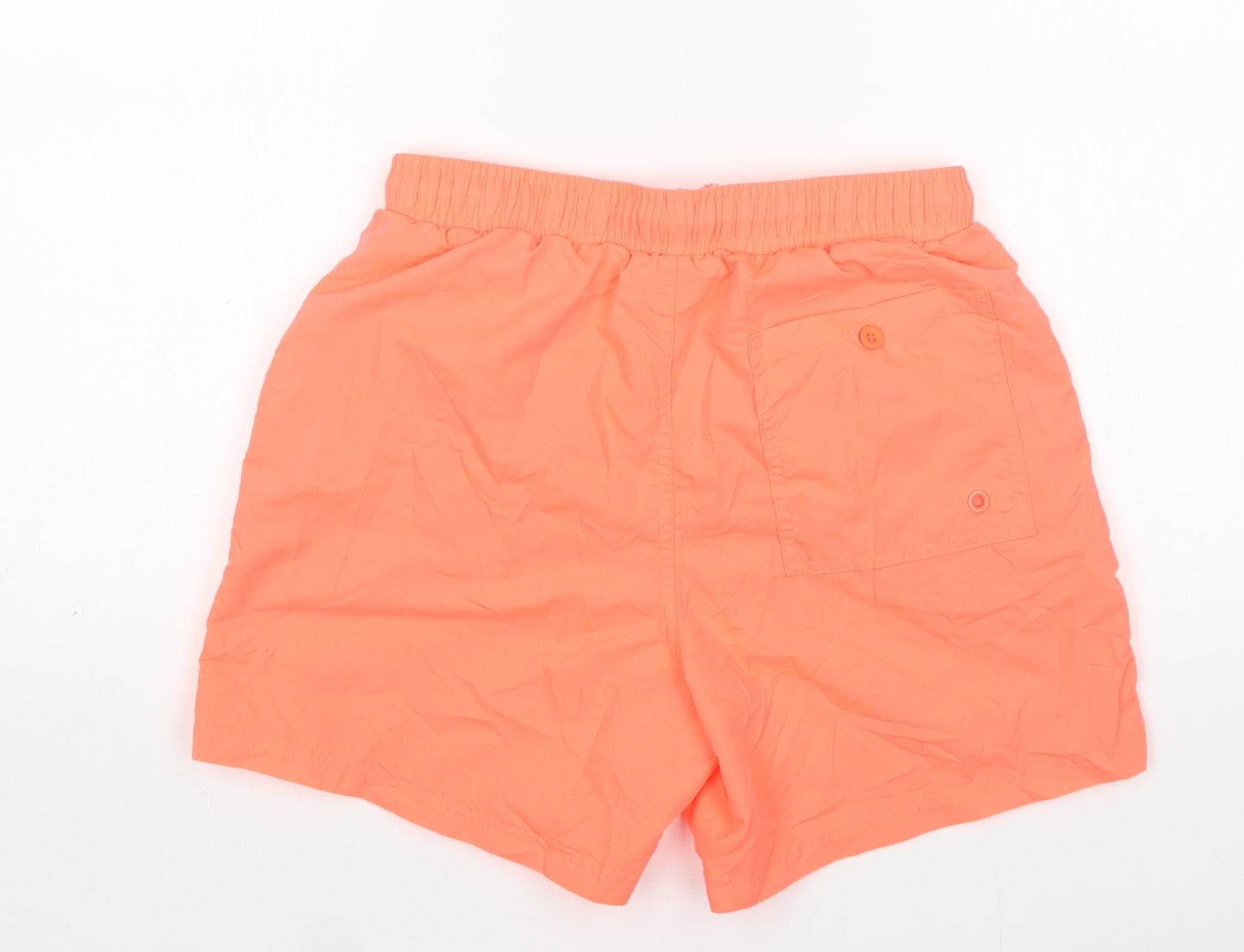 Cedar Wood State Mens Orange  Polyester Athletic Shorts Size S L6 in Regular