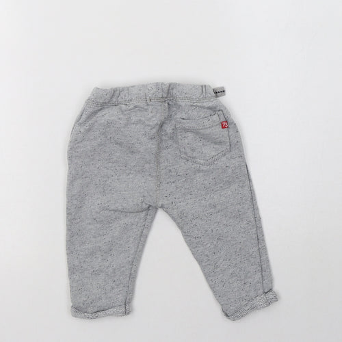 Minoti Baby Grey  Cotton Pedal Pusher Trousers Size 6-9 Months  Drawstring