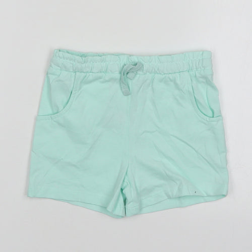 Nutmeg Girls Green  Cotton Sweat Shorts Size 4-5 Years  Regular