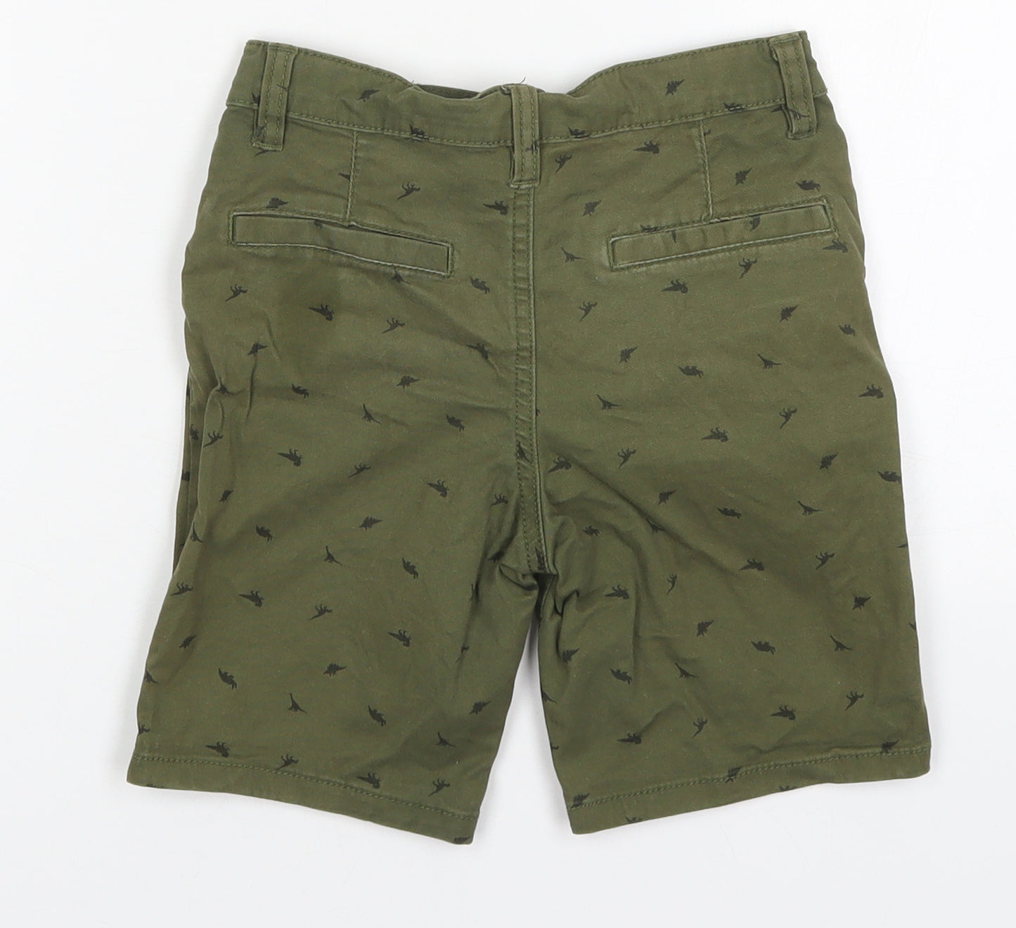 Primark Boys Green  Cotton Bermuda Shorts Size 5-6 Years  Regular  - Dinosaurs