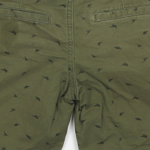 Primark Boys Green  Cotton Bermuda Shorts Size 5-6 Years  Regular  - Dinosaurs