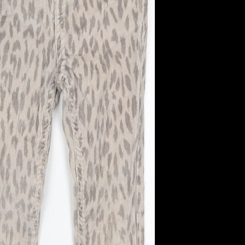 Denim Co Girls Beige Animal Print Cotton Capri Trousers Size 3-4 Years  Regular Button