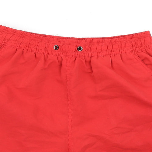 River Island Mens Red  Polyester Athletic Shorts Size S L6 in Regular Drawstring