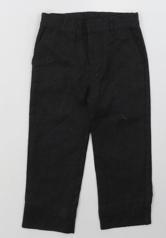 F&F Boys Grey  Polyester Capri Trousers Size 5-6 Years  Regular Hook & Eye - School Wear