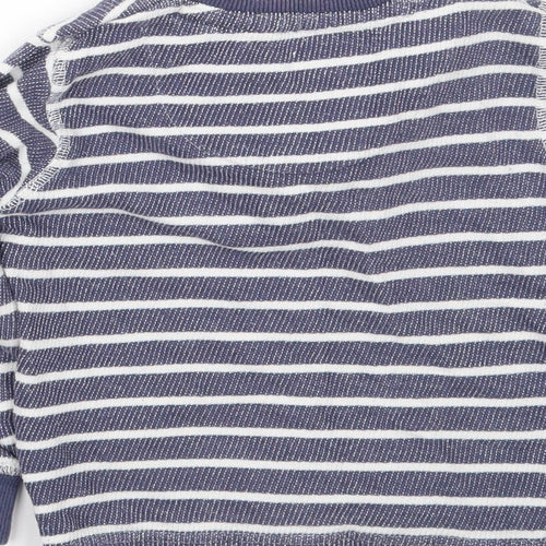 NEXT Boys Blue Round Neck Striped Cotton Pullover Jumper Size 3 Years