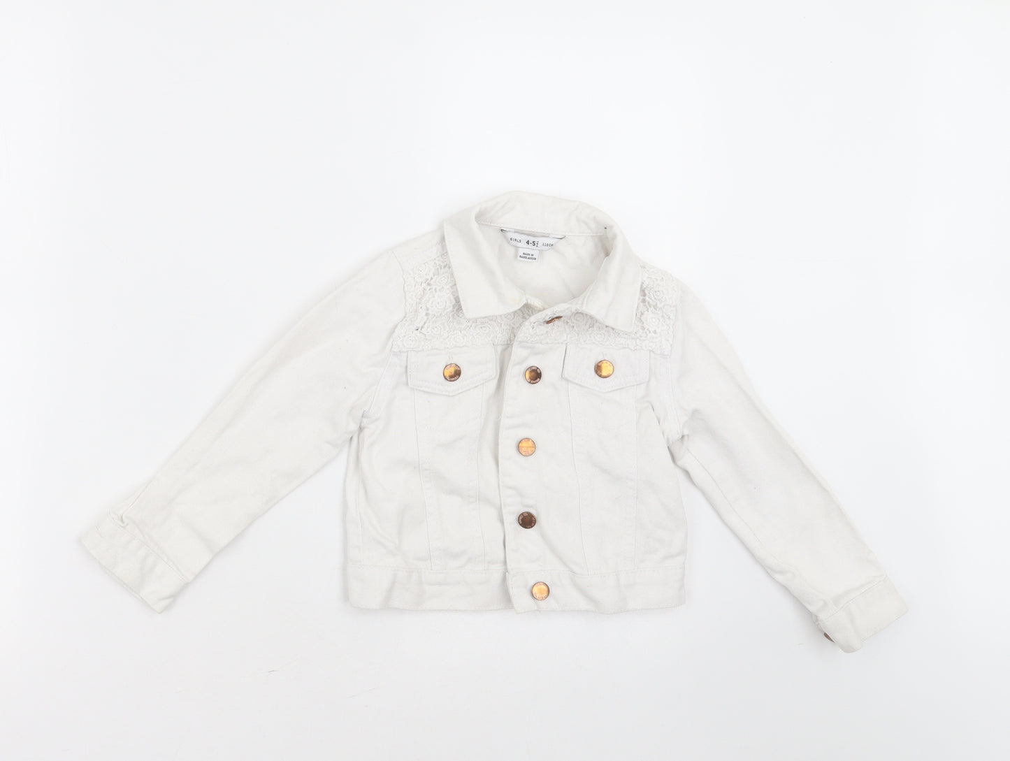 Primark Girls White   Jacket  Size 4-5 Years  Button