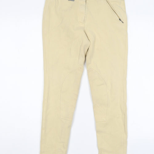 Dublin Womens Beige  Cotton Trousers  Size 12 L28 in Extra-Slim