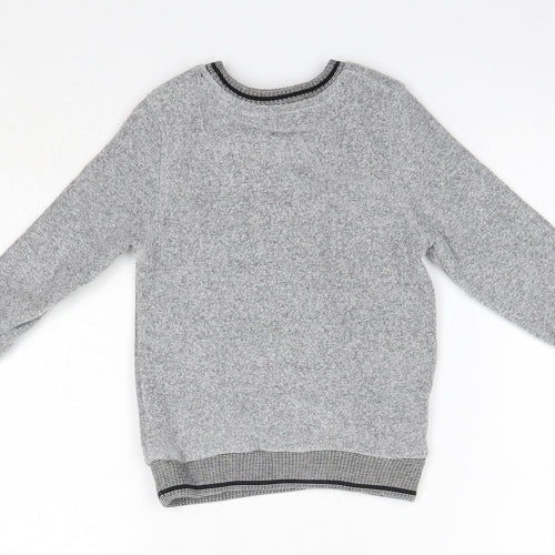 George Boys Grey Round Neck  Cotton Pullover Jumper Size 2-3 Years