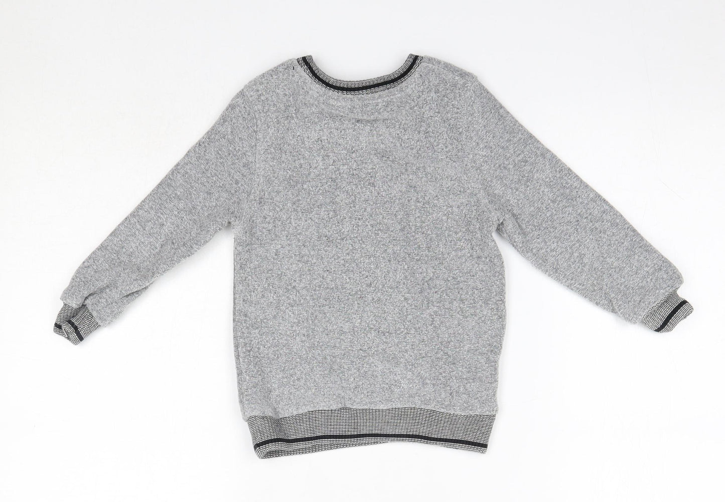 George Boys Grey Round Neck  Cotton Pullover Jumper Size 2-3 Years