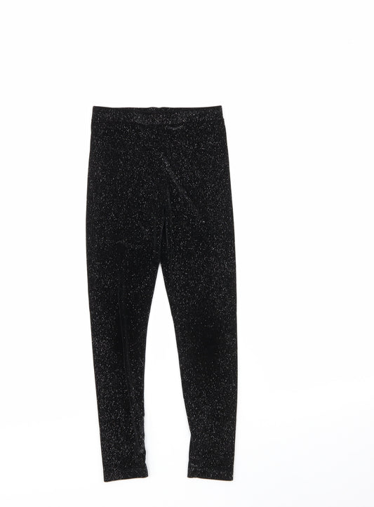 TU Girls Black  Polyester Cropped Trousers Size 8 Years  Regular