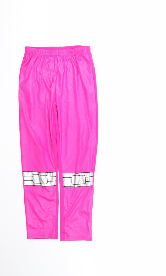 Girls Pink  100% Polyester Cropped Trousers Size 7-8 Years  Regular
