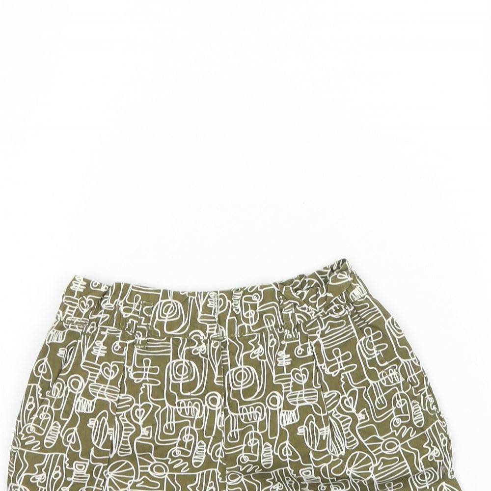 Gap Girls Green Geometric Cotton Culotte Shorts Size 4 Years  Regular Buckle