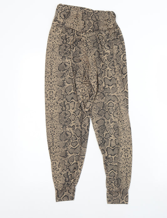 Preworn Girls Brown Animal Print Polyester Capri Trousers Size 11 Years  Regular