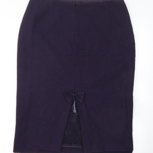 Aria Womens Blue  Polyamide Straight & Pencil Skirt Size 12   Zip