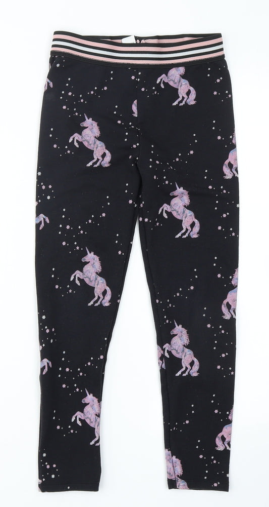 TU Girls Black Spotted Cotton Jegging Trousers Size 9 Months  Regular  - Unicorn