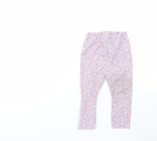 George Girls Multicoloured Floral Cotton Cropped Trousers Size 2-3 Years  Regular