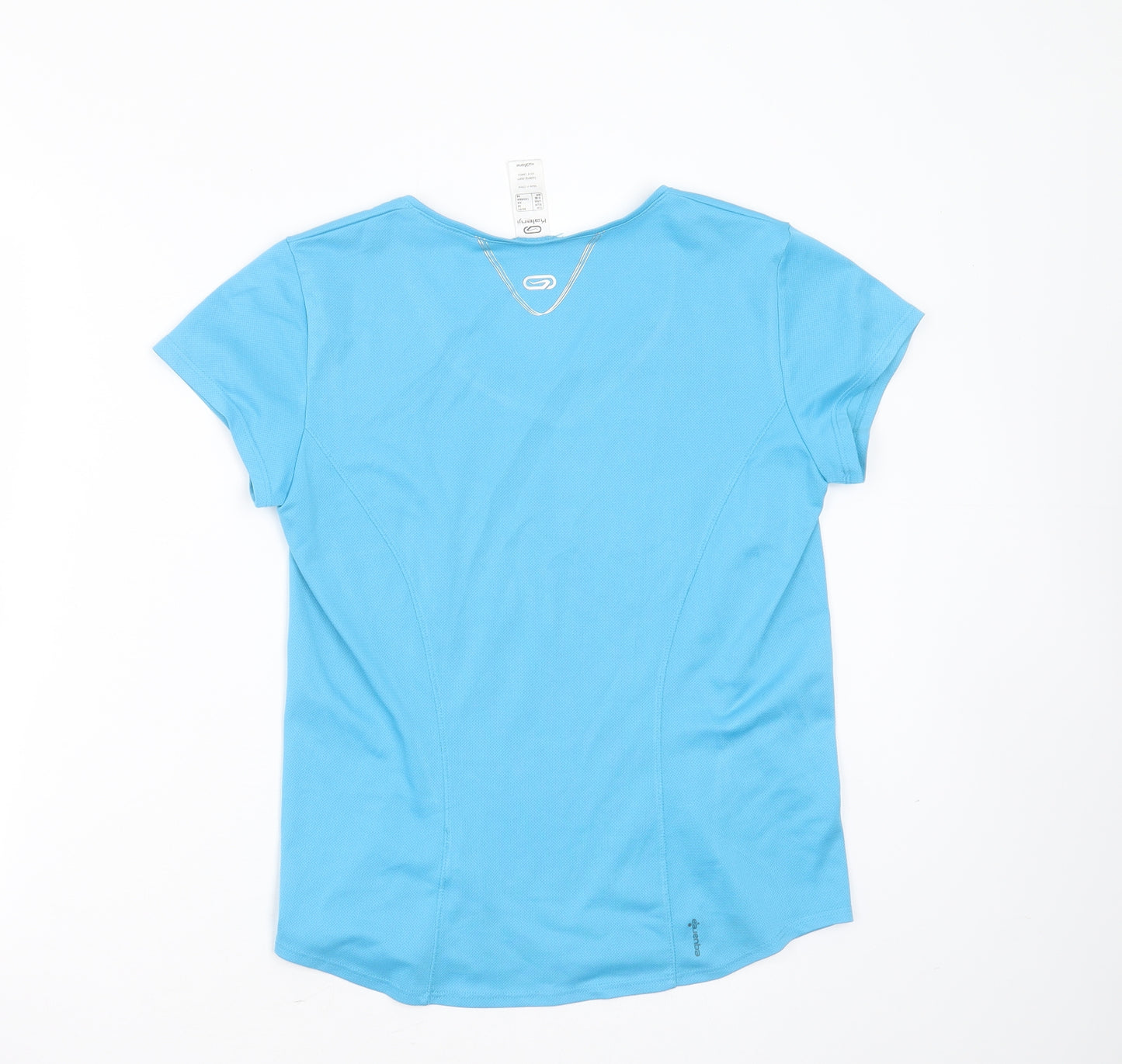 Kalenji Womens Blue  Polyester Basic T-Shirt Size XS V-Neck