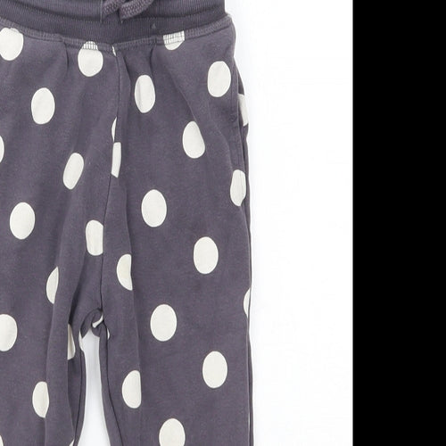 George Girls Grey Polka Dot Cotton Jogger Trousers Size 2-3 Years  Regular