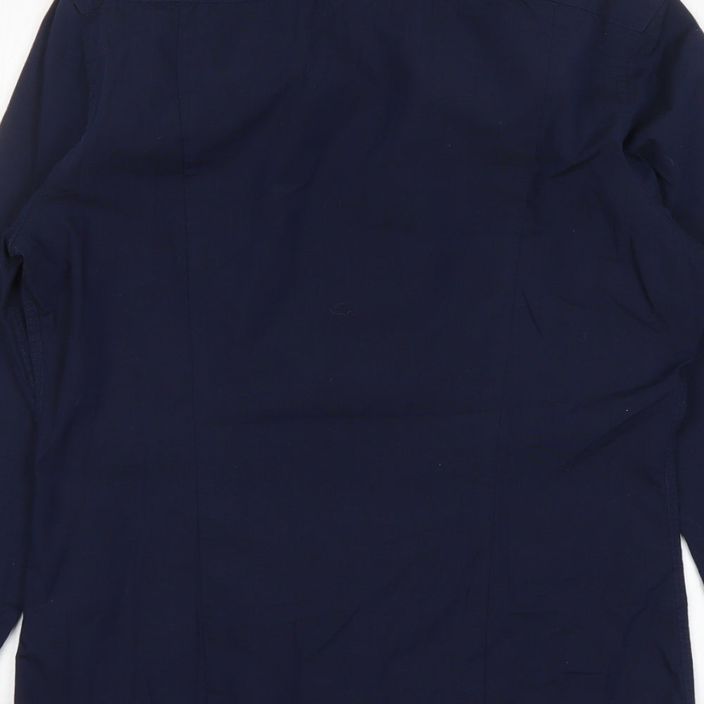 H&M Mens Blue  Polyester  Dress Shirt Size S Collared