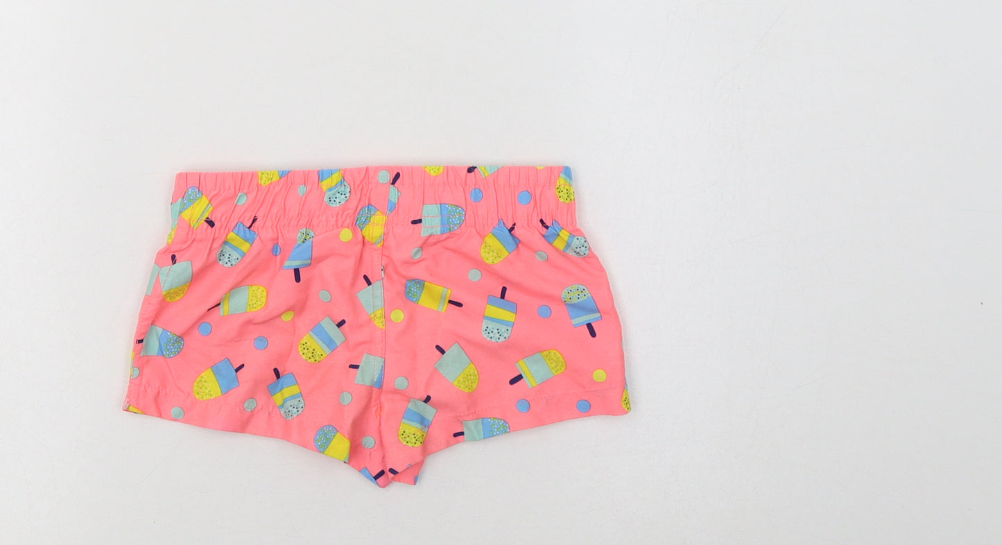 Pep &Co Girls Pink Geometric Polyester Bermuda Shorts Size 2-3 Years  Regular  - Ice Cream Print