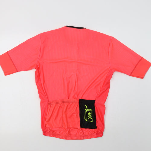Pirate Juice Womens Pink   Basic T-Shirt Size L Crew Neck Zip