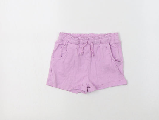 Nutmeg Girls Purple  Cotton Sweat Shorts Size 4-5 Years  Regular Drawstring