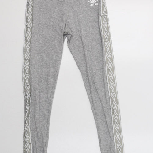 Umbro Womens Grey  Cotton Cropped Leggings Size S L25 in Regular