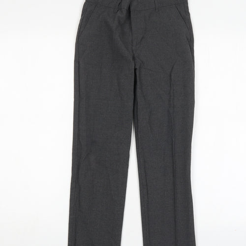 M&S Boys Grey  Polyester Dress Pants Trousers Size 9-10 Years  Regular