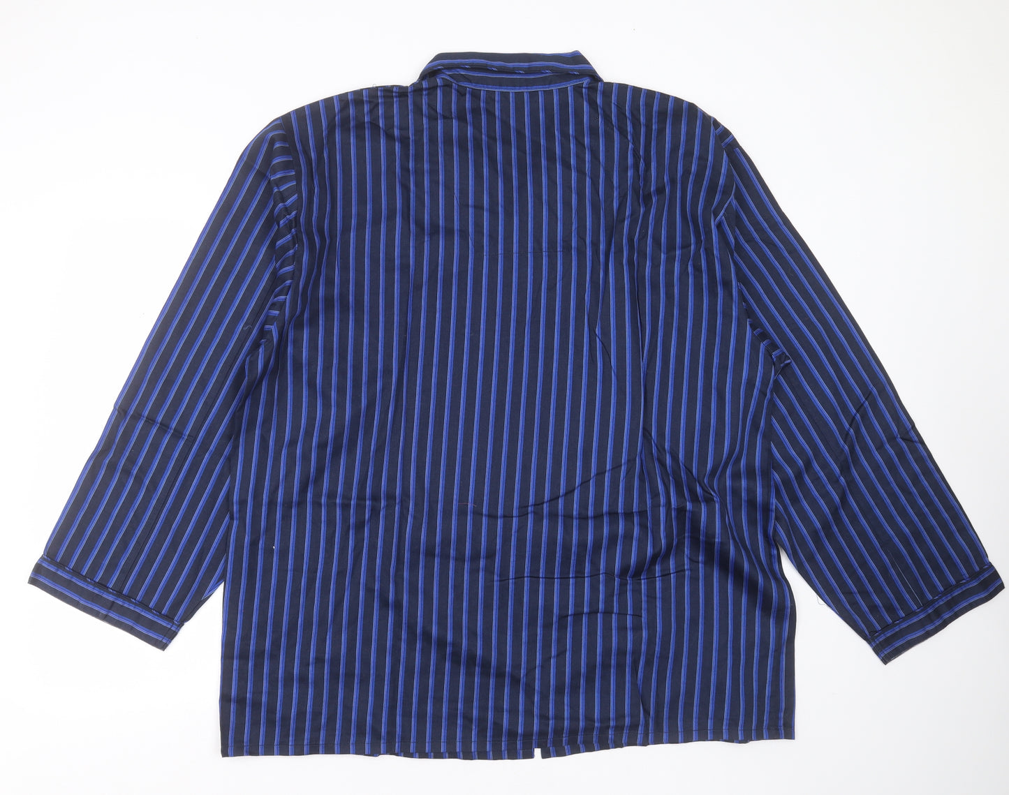 Littlewoods Mens Blue Striped Cotton  Pyjama Top Size XL  Button