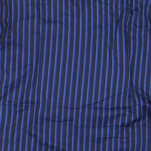 Littlewoods Mens Blue Striped Cotton  Pyjama Top Size XL  Button