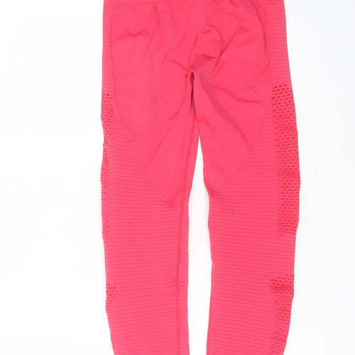 Preworn Womens Pink Striped Polyamide Compression Leggings Size M L25 in Extra-Slim