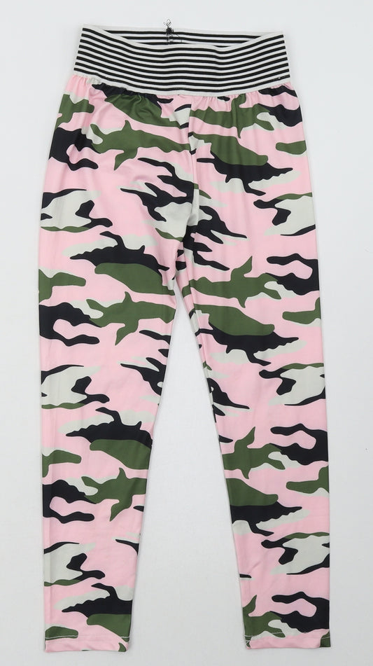 SheIn Girls Pink Camouflage Polyester Sweatpants Trousers Size 9 Months  Regular