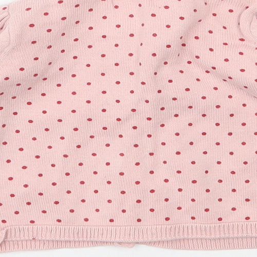 Cocoon Girls Pink Polka Dot Cotton Cardigan Jumper Size 0-3 Months  Button