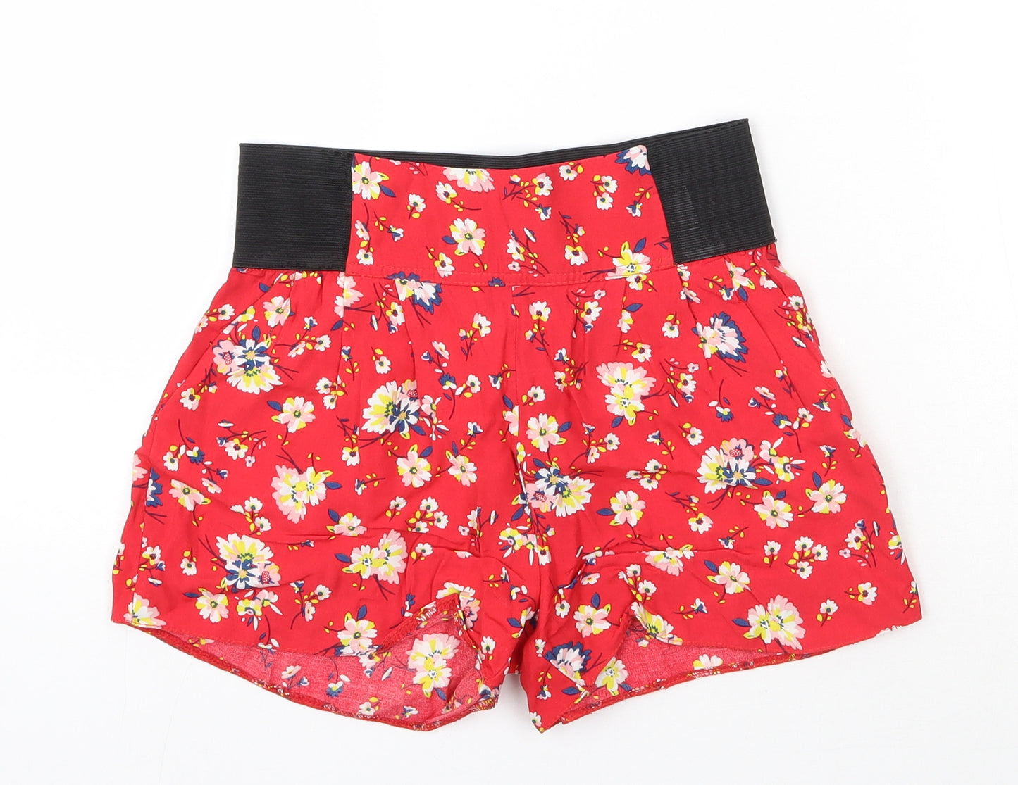 New Look Girls Red Floral Polyester Paperbag Shorts Size 11 Years  Regular