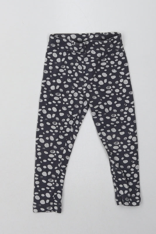 George Girls Grey Animal Print Cotton Sweatpants Trousers Size 2-3 Years  Regular