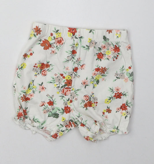 Nutmeg Girls White Floral Cotton Sweat Shorts Size 2-3 Years  Regular