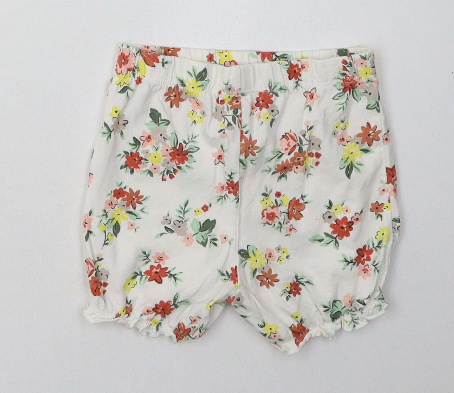 Nutmeg Girls White Floral Cotton Sweat Shorts Size 2-3 Years  Regular