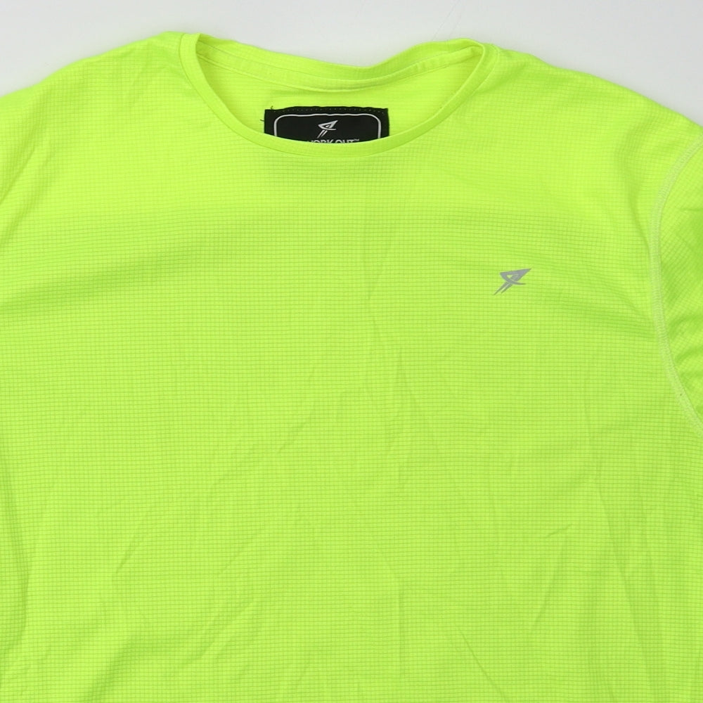 Primark Mens Yellow  Polyester Basic T-Shirt Size S Crew Neck Pullover