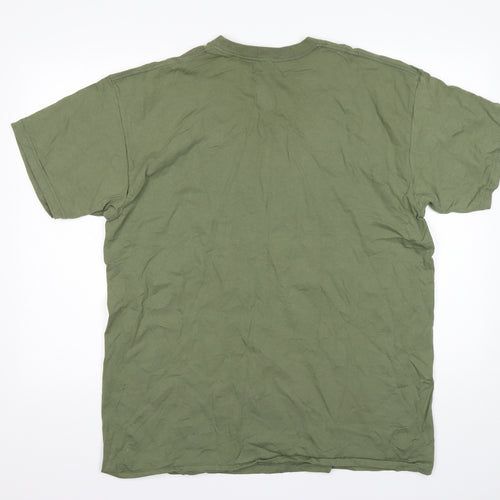 Manchester City FC Mens Green  Cotton  T-Shirt Size XL Round Neck