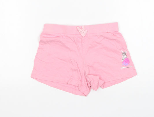 Primark Girls Pink  Cotton Sweat Shorts Size 6-7 Years  Regular