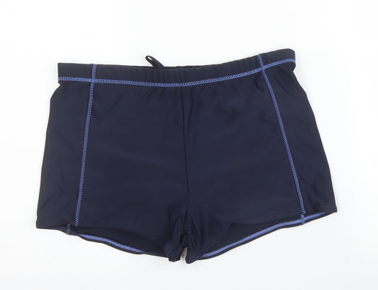 Easy Mens Blue  Nylon Compression Shorts Size M  Regular Drawstring