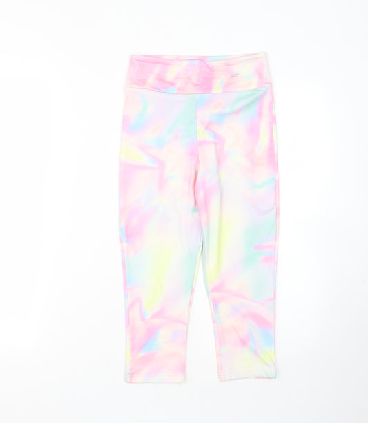Primark Girls Multicoloured Tie Dye Polyester Capri Trousers Size 11-12 Years  Extra-Slim  - Cropped Activewear