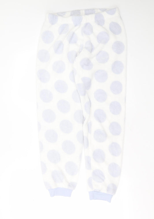 Primark Womens White Polka Dot Polyester  Pyjama Pants Size M