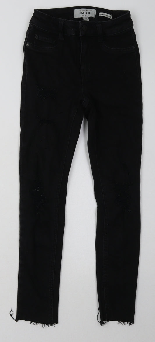 New Look Girls Black  Cotton Skinny Jeans Size 11 Years  Regular Button