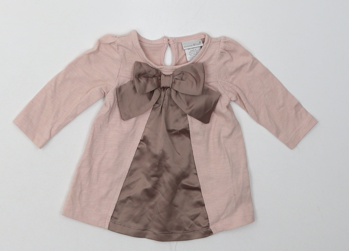 Maggie & Zoe Girls Pink  Coir Basic Casual Size 3 Years Crew Neck Button