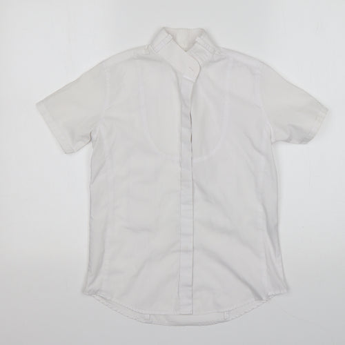 Dublin Womens White  Polyester Basic Button-Up Size 10 Collared