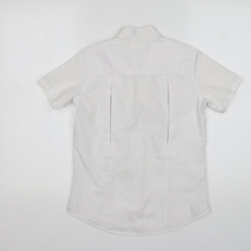 Dublin Womens White  Polyester Basic Button-Up Size 10 Collared