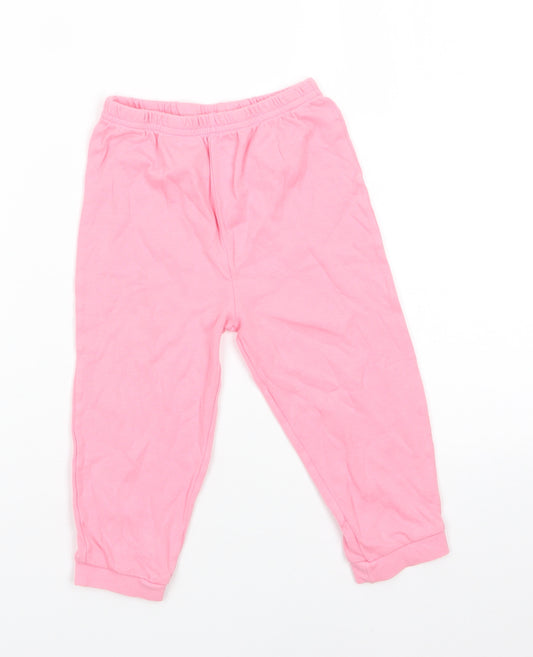 George Girls Pink  100% Cotton Jogger Trousers Size 2-3 Years  Regular