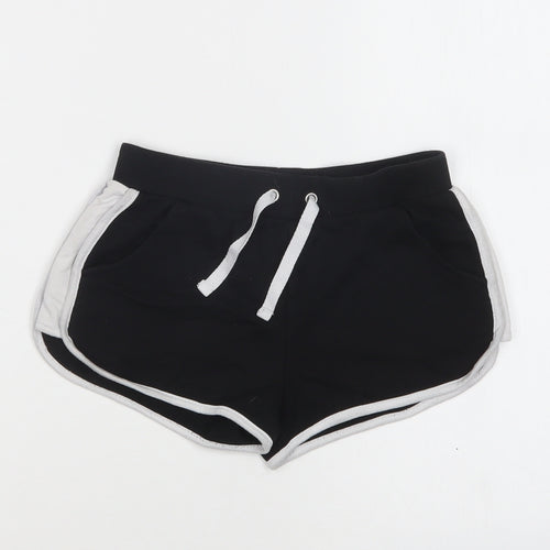 Primark Girls Black  Cotton Sweat Shorts Size 9-10 Years  Regular Drawstring